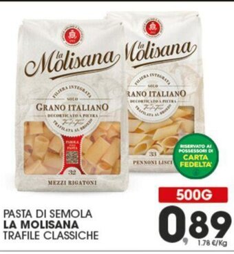 Eurospar PASTA DI SEMOLA LA MOLISANA TRAFILE CLASSICHE 500G offerta