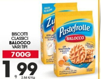 Eurospar BISCOTTI CLASSICI BALOCCO VARI TIPI 700G offerta