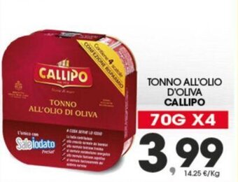 Eurospar TONNO ALL'OLIO DI OLIVA CALLIPO 70G X4 offerta