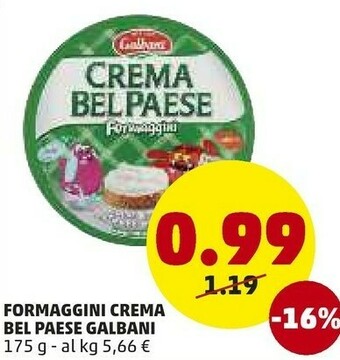 PENNY Galbani Crema Bel Paese Formaggini 175 G(ml) offerta