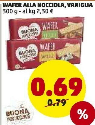 PENNY Wafer Alla Nocciola Vaniglia offerta