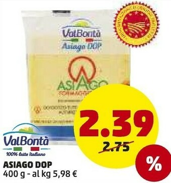 PENNY Valbontà Asiago DOP offerta
