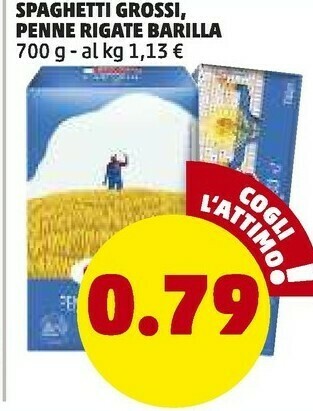 PENNY Barilla Spaghetti Grossi, Penne Rigate offerta
