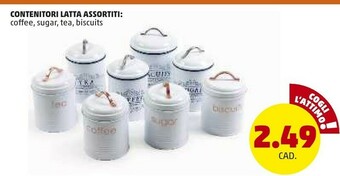 PENNY Penny Market Contenitori Coffee, Sugar, Tea, Biscuits offerta