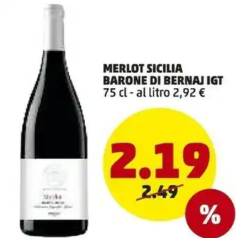 PENNY Barone di bernaj Merlot Sicilia Igt offerta