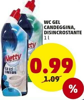 PENNY Netto Wc Gel Candeggina Disincrostante offerta