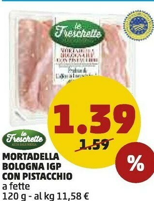 PENNY Le freschette Mortadella Bologna IGP Con Pistacchio offerta