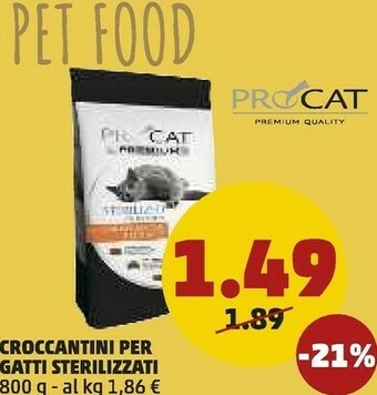 PENNY Procat Croccantini Per Gatti Sterolizzati offerta