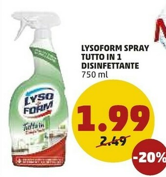 PENNY Lysoform Igienizzante Universale Spray 750 Ml offerta