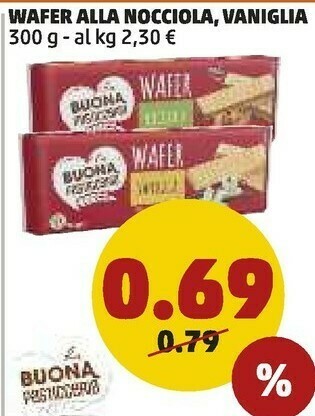 PENNY Wafer Alla Nocciola Vaniglia offerta
