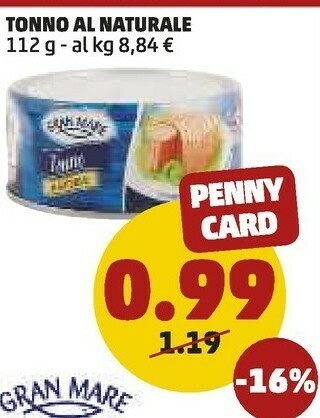 PENNY Gran mare Tonno Al Naturale offerta