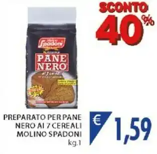 Mercatò Molino spadoni Preparato Per Pane Nero Ai 7 Cereali Con Semi Di Girasole E Sesamo 1000 G(ml) offerta