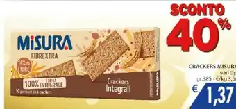 Mercatò Misura Fibrextra Crackers Integrali 385 G(ml) offerta
