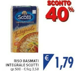 Mercatò Riso Scotti - Riso Basmati Integrale 500 G(ml) offerta