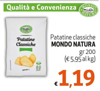 Maxi Supermercati Patatine classiche MONDO NATURA gr 200 offerta