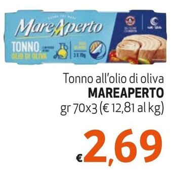 Maxi Supermercati Tonno all'olio di oliva MAREAPERTO gr 70x3 offerta