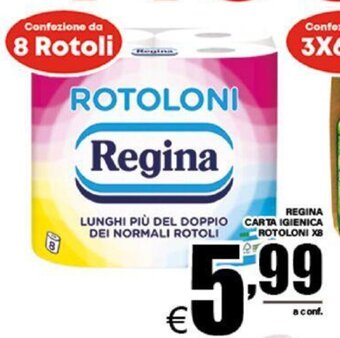 DEM REGINA CARTA IGIENICA ROTOLONI X8 offerta