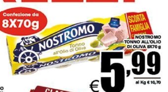 DEM NOSTROMO TONNO ALL'OLIO DI OLIVA 8X70 g offerta