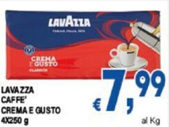 DEM LAVAZZA CAFFE' CREMA E GUSTO 4x250 g offerta