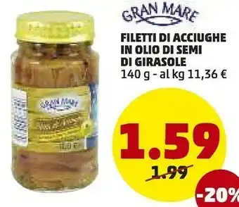 PENNY Penny Market Filetti Di Acciughe In Olio Di Semi Di Girasole offerta