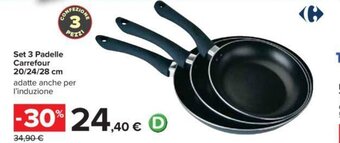 Carrefour Iper Set 3 Padelle Carrefour 20/24/28 cm offerta