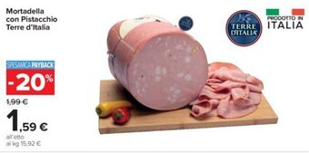 Carrefour Iper Mortadella con Pistacchio Terre d'Italia offerta
