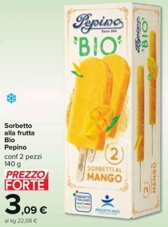 Carrefour Iper Sorbetto alla frutta Bio Pepino conf 2 pezzi 140 g offerta