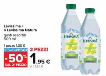 Carrefour Iper Levissima + o Levissima Natura 500 ml 2 pezzi offerta