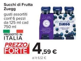 Carrefour Iper Succhi di Frutta Zuegg 750 ml offerta