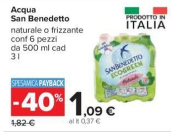 Carrefour Iper Acqua San Benedetto 3 l offerta