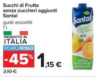 Succhi di Frutta senza zuccheri aggiunti Santal 1 l