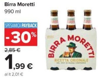 Carrefour Iper Birra Moretti 990 ml offerta