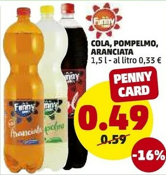 PENNY Funny drink Aranciata 1500 G(ml) offerta