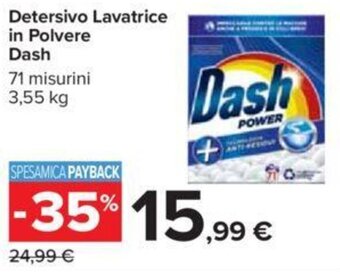 Detersivo Lavatrice in Polvere Dash 71 misurini 3,55 kg