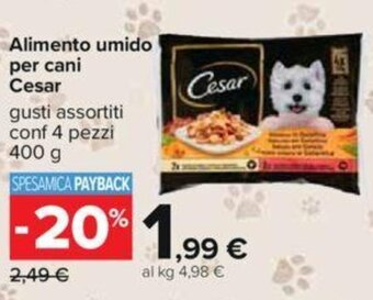 Carrefour Iper Alimento umido per cani Cesar 400 g offerta