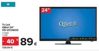 Carrefour Iper HD Tv Led QBell 24" HD QT24K03 offerta