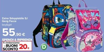 Carrefour Iper Zaino Sdoppiabile SJ Gang Facce boy&girl offerta