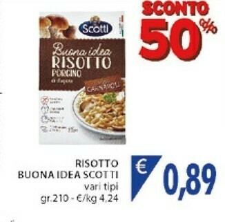Mercatò Riso Scotti - Buona Idea Risotto Radicchio E Carciofi 210 G(ml) offerta