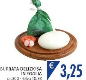 Mercatò Deliziosa Burrata In Foglia 300 G offerta