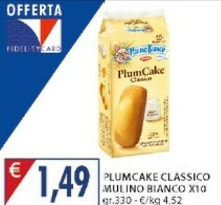 Mercatò Mulino Bianco PlumCake Classico 330 G(ml) offerta