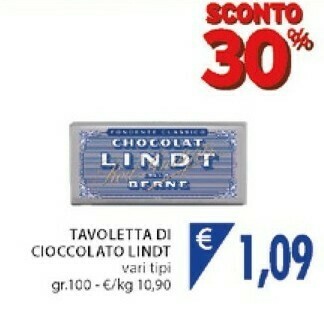 Mercatò Lindt Tavoletta Di Cioccolato offerta