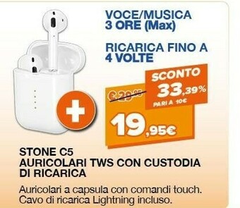 Expert Area Stone C5 Auricolari TWS Con Custodia Di Ricarica offerta