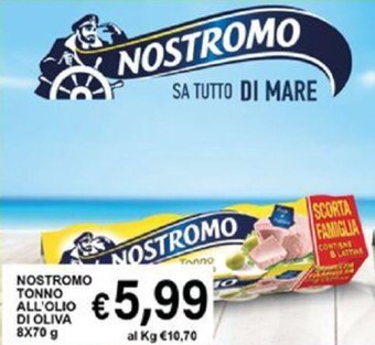 DEM NOSTROMO TONNO ALL'OLIO DI OLIVA 8X70 g offerta