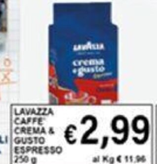 DEM LAVAZZA CAFFE CREMA & GUSTO ESPRESSO 250 g offerta