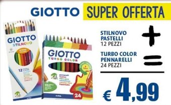 Giotto Stilnovo Pastelli 12 pezzi + Turbo Color Pennarelli 24 pezzi