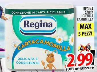 Il Genio Supermercato REGINA CARTA IGIENICA CAMOMILLA offerta