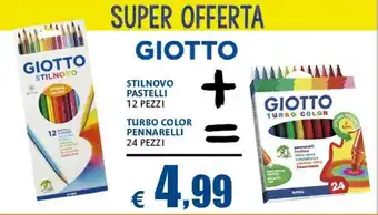 Giotto Stilnovo Pastelli 12 pezzi + Turbo Color Pennarelli 24 pezzi