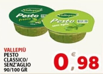 Premium Supermercati VALLEPIÙ PESTO CLASSICO/ SENZ'AGLIO 90/100 GR offerta