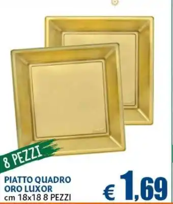 Piatto Quadro Oro Luxor 18x18cm 8 pezzi