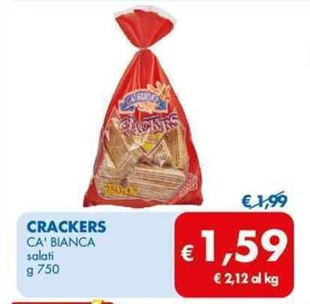 MD Discount CRACKERS CA' BIANCA salati g 750 offerta